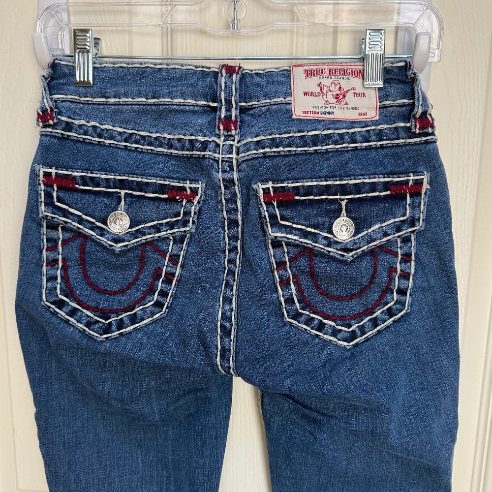True Religion curvy skinny super T stiching jeans